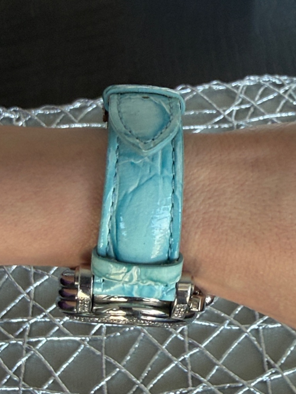 Women's Blue Crystal-Accent Chronograph Watch Ice Link Brand - Picture 10 of 10